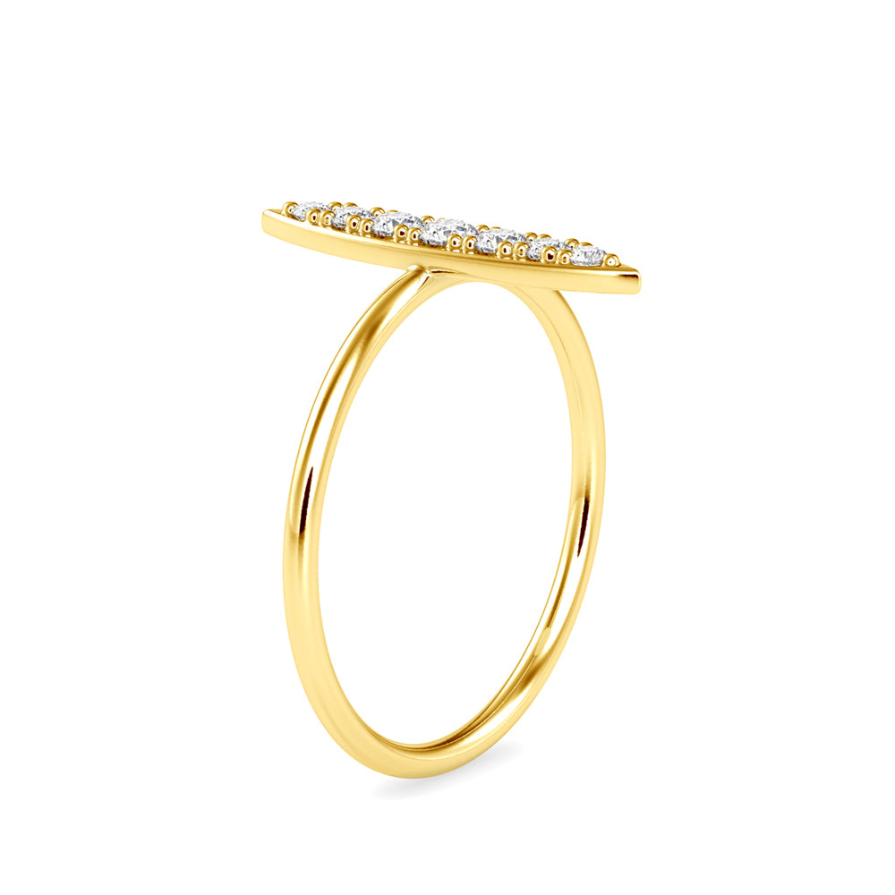 0.16Ct Marquise Shape Pave Lab-Grown Diamond Gold Ring