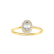 0.47Ct Oval Cut Halo Lab-Grown Diamond Gold Ring