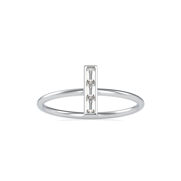 0.13Ct Baguette Cut Three Stone Lab-Grown Diamond Gold Ring
