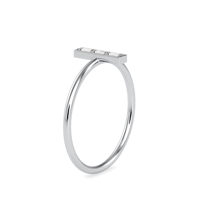 0.13Ct Baguette Cut Three Stone Lab-Grown Diamond Gold Ring