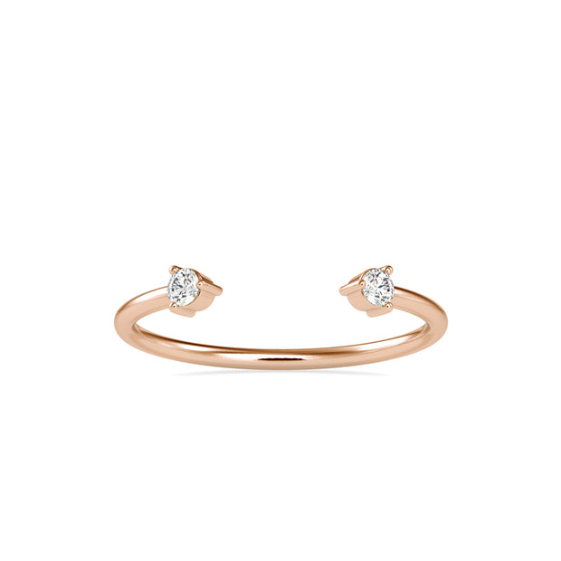 0.08Ct Open Style Round Cut Lab-Grown Diamond Gold Ring