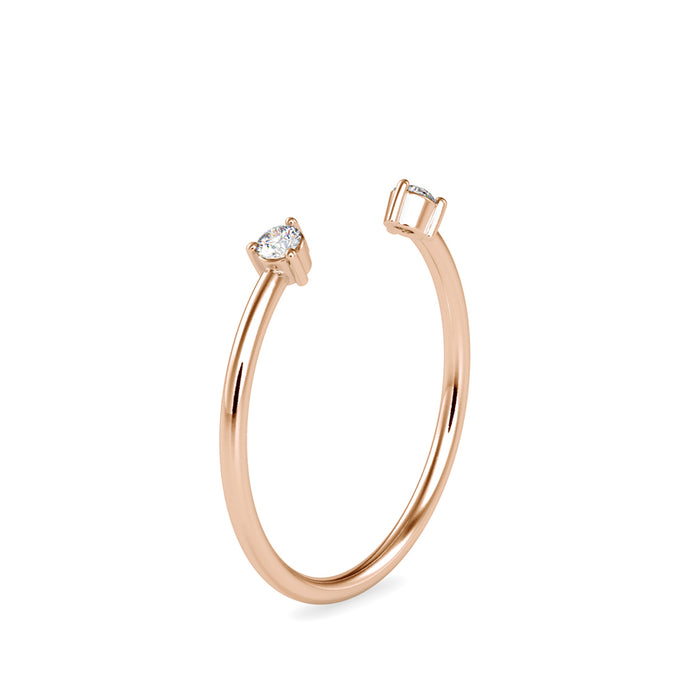0.08Ct Open Style Round Cut Lab-Grown Diamond Gold Ring