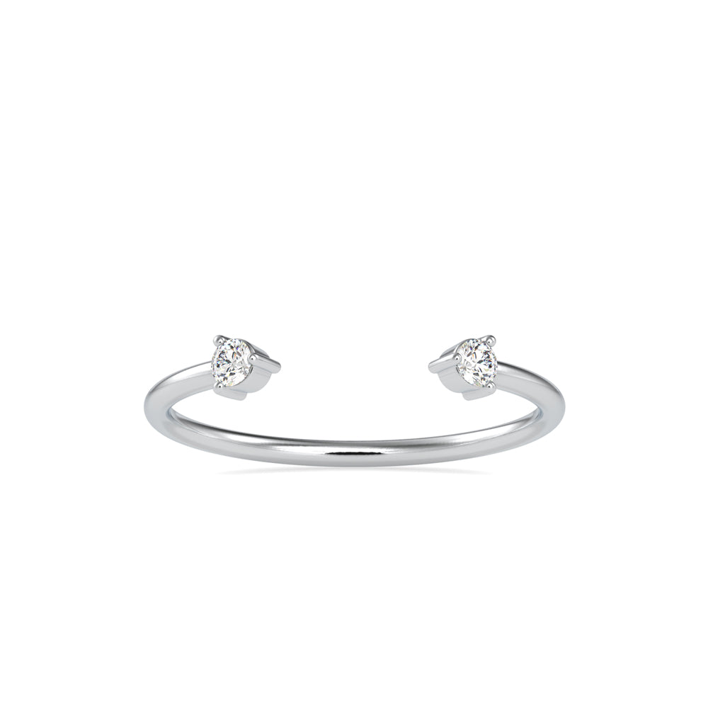 0.08Ct Open Style Round Cut Lab-Grown Diamond Gold Ring
