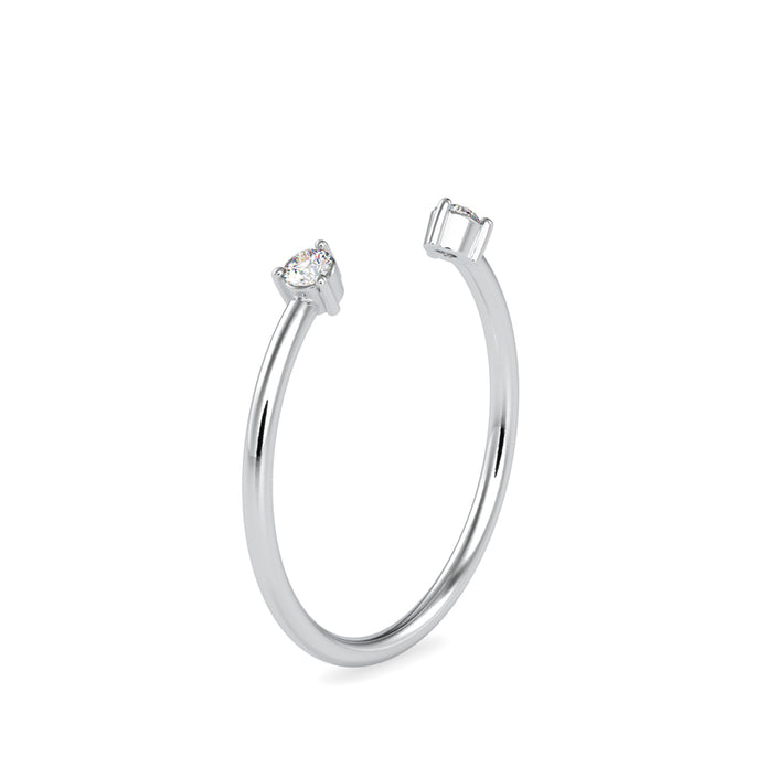 0.08Ct Open Style Round Cut Lab-Grown Diamond Gold Ring
