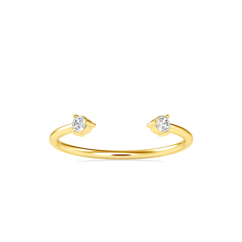 0.08Ct Open Style Round Cut Lab-Grown Diamond Gold Ring