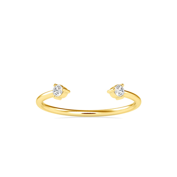 0.08Ct Open Style Round Cut Lab-Grown Diamond Gold Ring