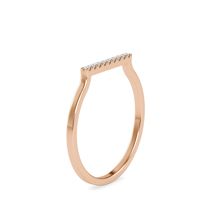 0.04Ct Round Cut Bar Set Lab-Grown Diamond Gold Ring