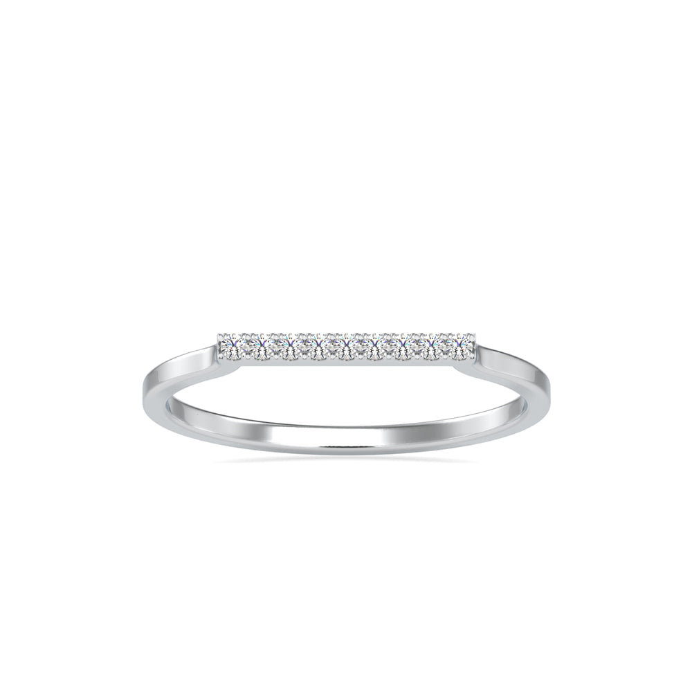 0.04Ct Round Cut Bar Set Lab-Grown Diamond Gold Ring