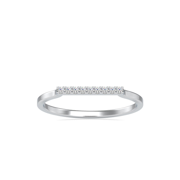 0.04Ct Round Cut Bar Set Lab-Grown Diamond Gold Ring