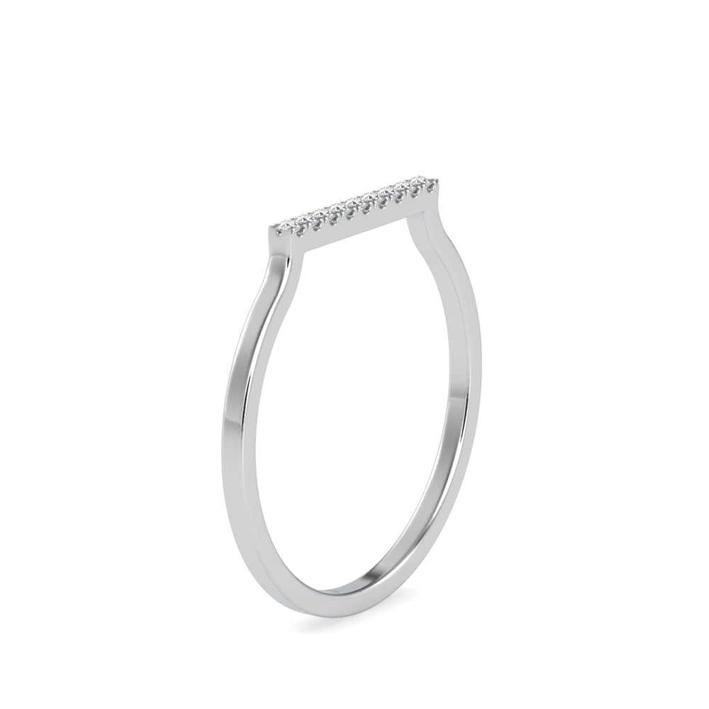 0.04Ct Round Cut Bar Set Lab-Grown Diamond Gold Ring