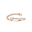 0.17Ct Open Wrap Style Two Stone Lab-Grown Diamond Gold Ring
