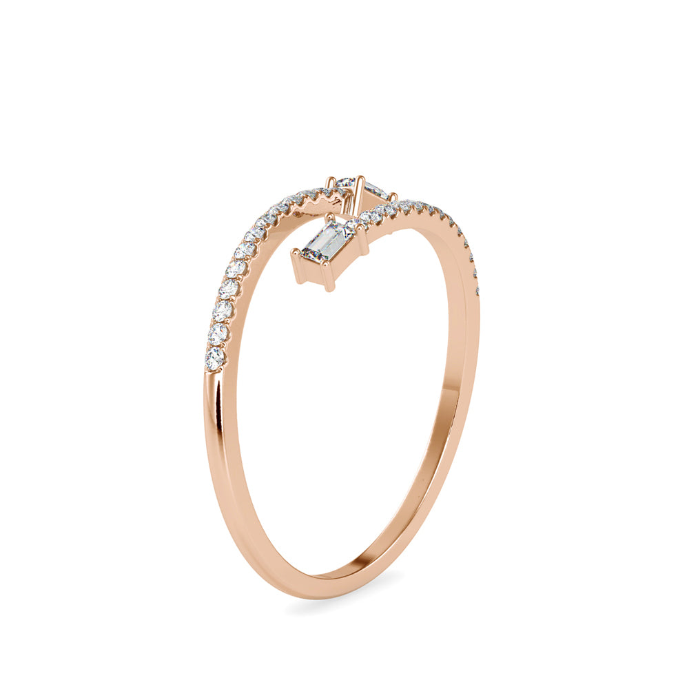 0.17Ct Open Wrap Style Two Stone Lab-Grown Diamond Gold Ring