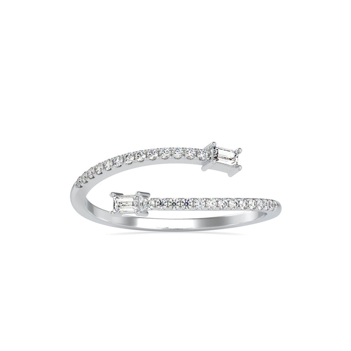 0.17Ct Open Wrap Style Two Stone Lab-Grown Diamond Gold Ring