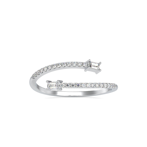 0.17Ct Open Wrap Style Two Stone Lab-Grown Diamond Gold Ring