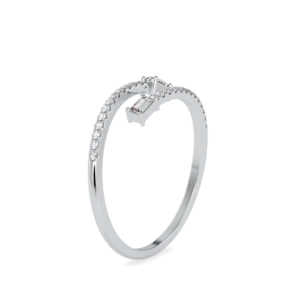 0.17Ct Open Wrap Style Two Stone Lab-Grown Diamond Gold Ring