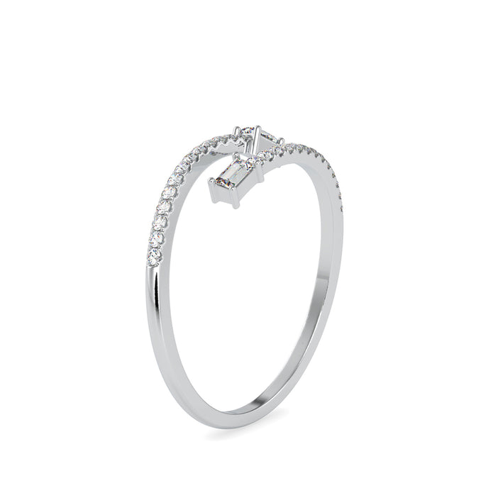 0.17Ct Open Wrap Style Two Stone Lab-Grown Diamond Gold Ring