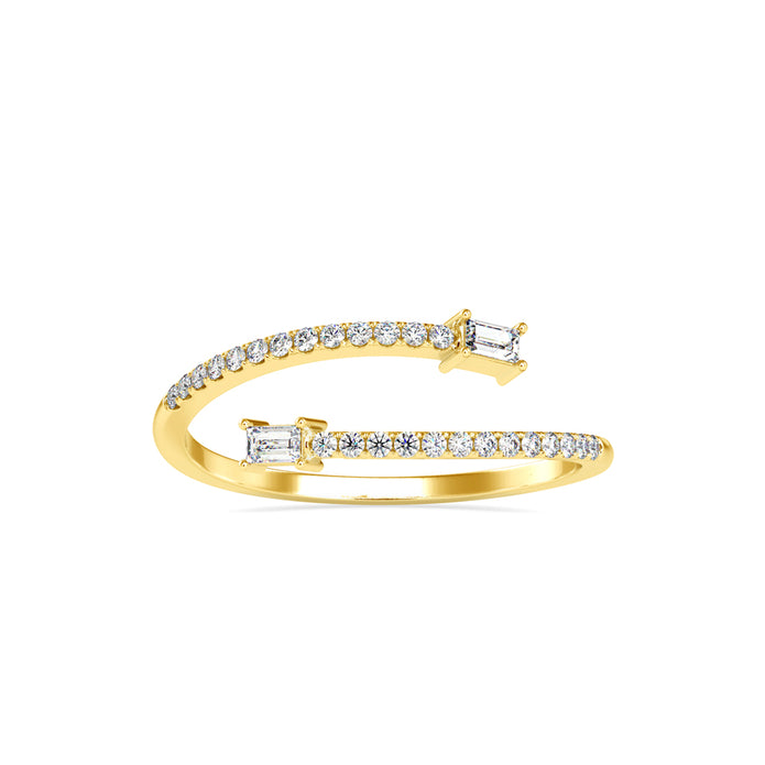 0.17Ct Open Wrap Style Two Stone Lab-Grown Diamond Gold Ring