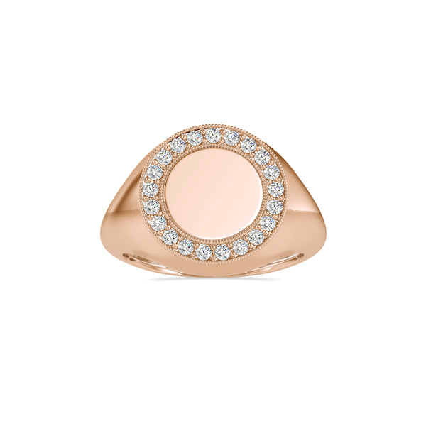 0.26Ct Round Cut Signet Lab-Grown Diamond Gold Ring