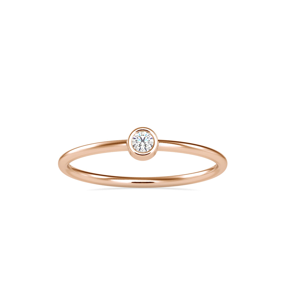 0.06Ct Round Cut Bezel Lab-Grown Diamond Gold Ring