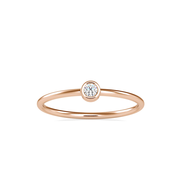 0.06Ct Round Cut Bezel Lab-Grown Diamond Gold Ring