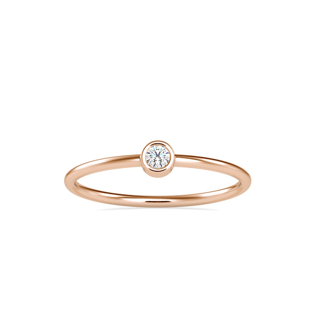0.06Ct Round Cut Bezel Lab-Grown Diamond Gold Ring