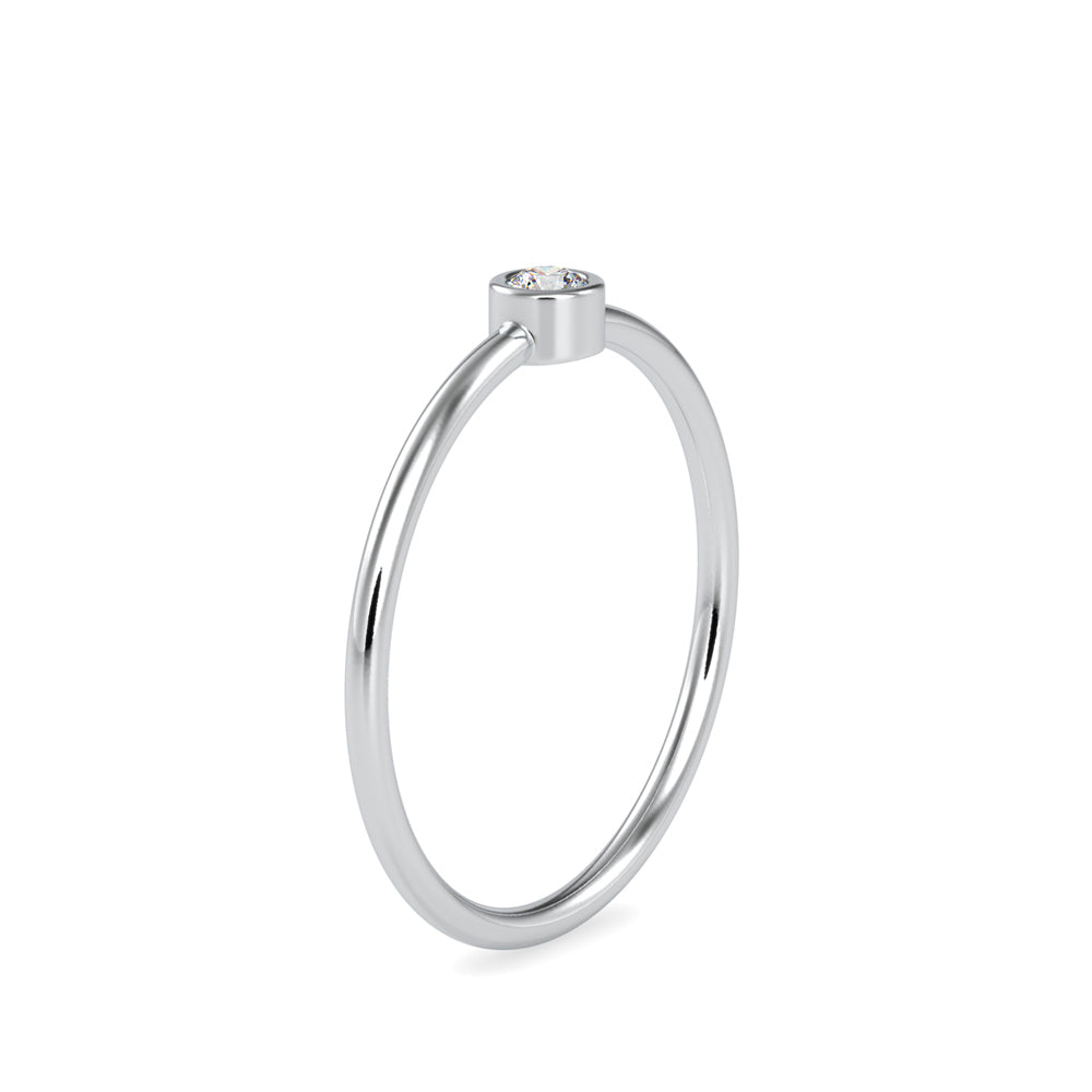 0.06Ct Round Cut Bezel Lab-Grown Diamond Gold Ring