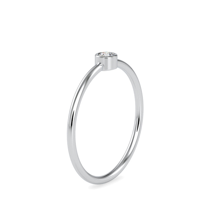 0.06Ct Round Cut Bezel Lab-Grown Diamond Gold Ring