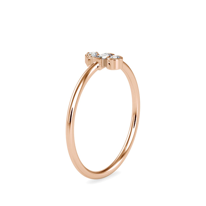 0.08Ct Baguette Cut Three Stone Lab-Grown Diamond Gold Ring