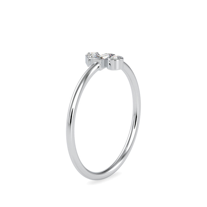 0.08Ct Baguette Cut Three Stone Lab-Grown Diamond Gold Ring