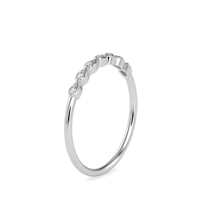 0.05Ct Pear Shaped Bezel Set Lab-Grown Diamond Gold Ring