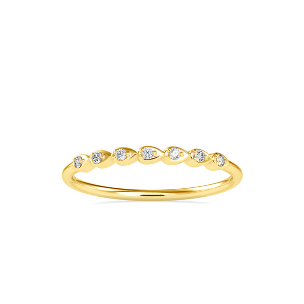 0.05Ct Pear Shaped Bezel Set Lab-Grown Diamond Gold Ring