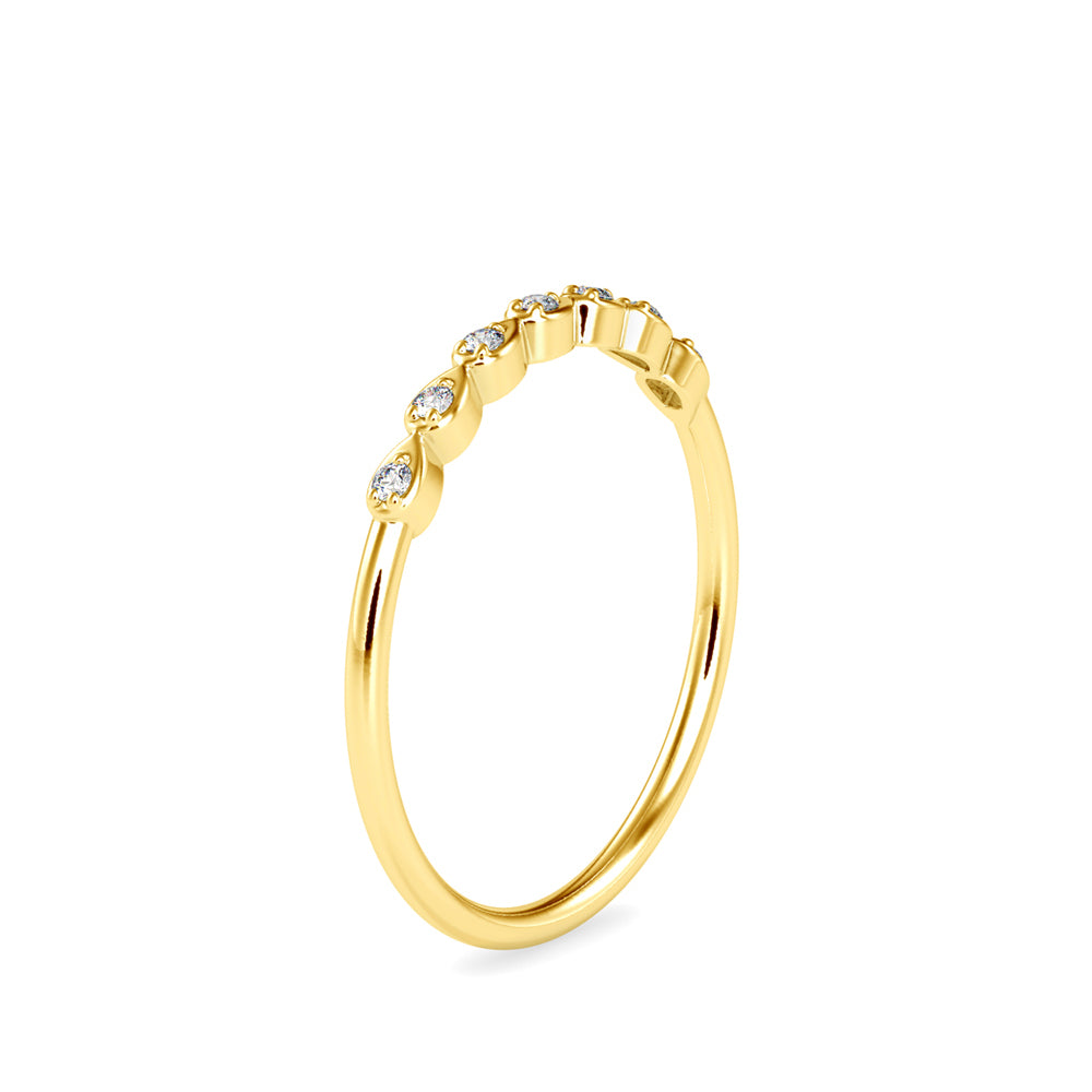 0.05Ct Pear Shaped Bezel Set Lab-Grown Diamond Gold Ring