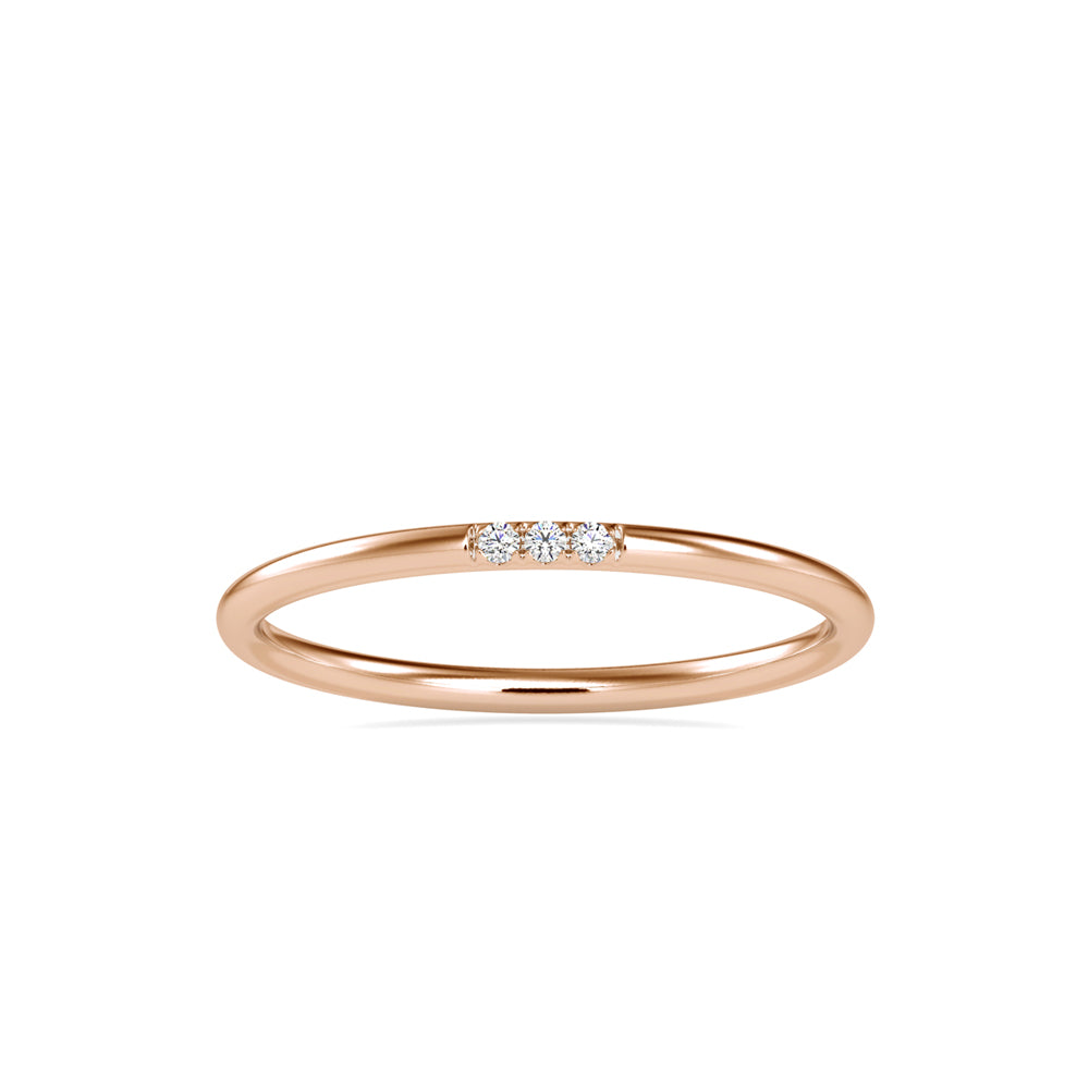 0.02Ct Three Stone Eternity Lab-Grown Diamond Gold Ring