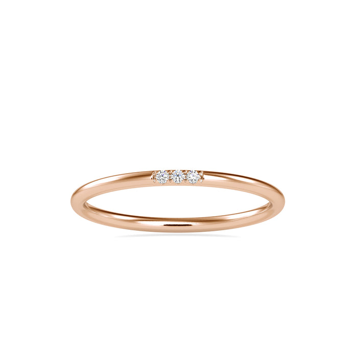 0.02Ct Three Stone Eternity Lab-Grown Diamond Gold Ring
