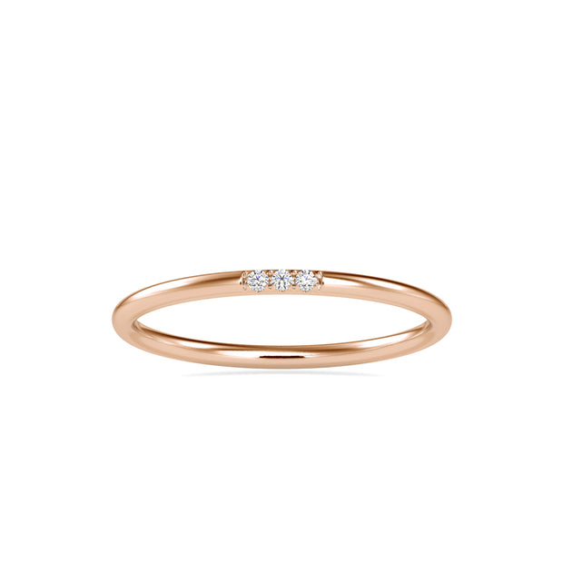 0.02Ct Three Stone Eternity Lab-Grown Diamond Gold Ring