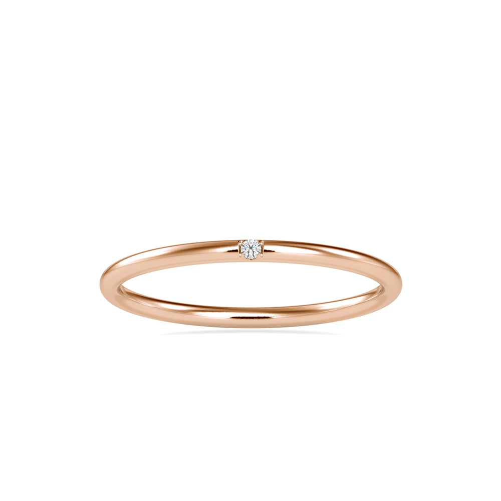 0.01Ct Flush Set Solitaire Lab-Grown Diamond Gold Ring