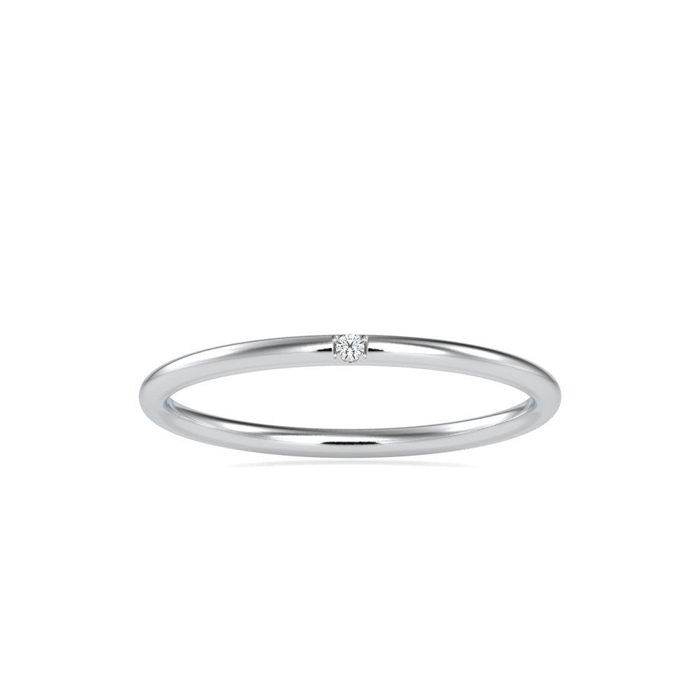 0.01Ct Flush Set Solitaire Lab-Grown Diamond Gold Ring
