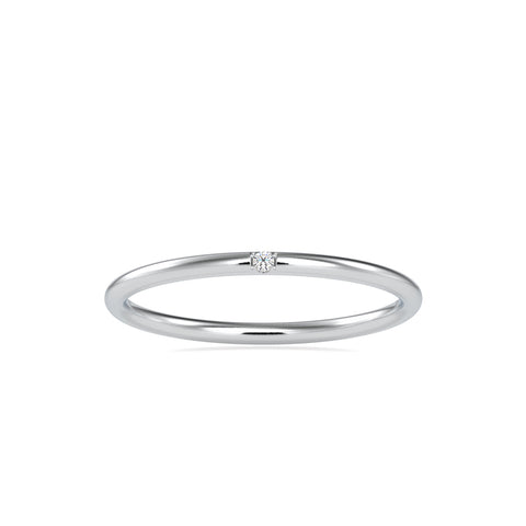0.01Ct Flush Set Solitaire Lab-Grown Diamond Gold Ring