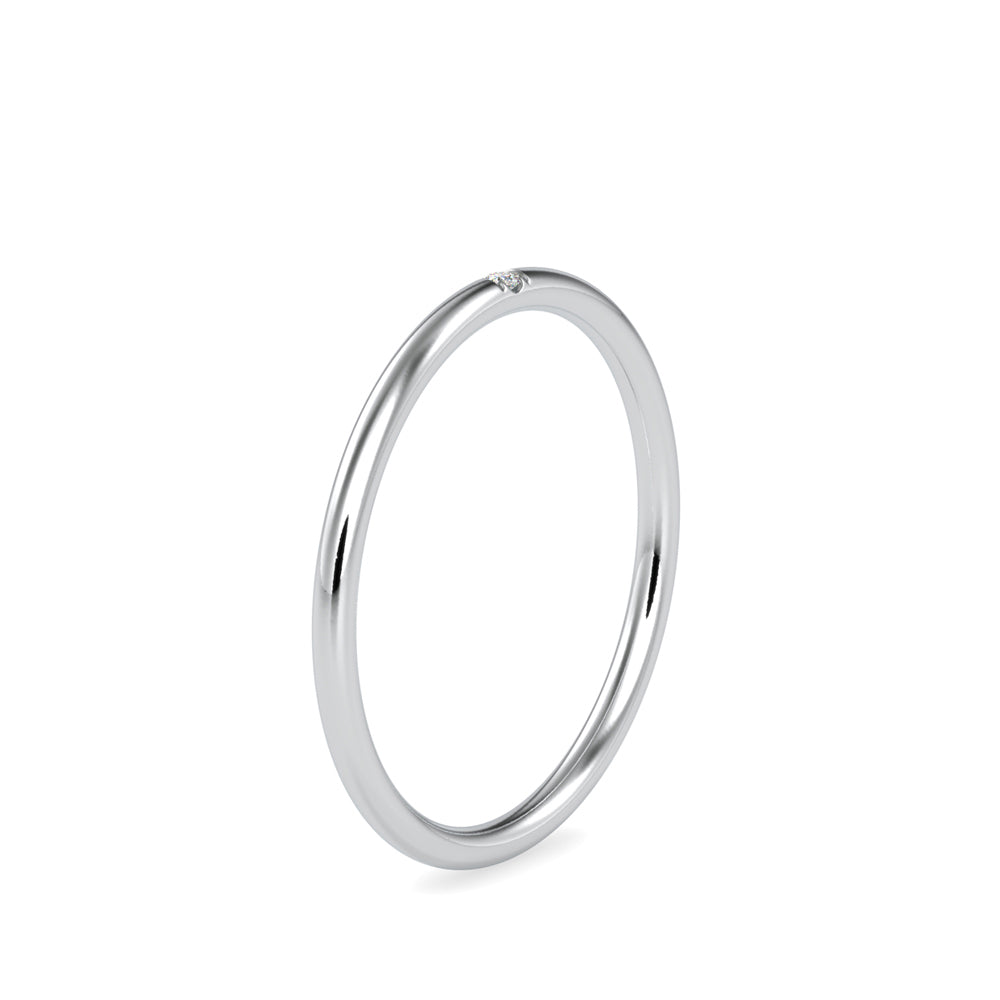 0.01Ct Flush Set Solitaire Lab-Grown Diamond Gold Ring