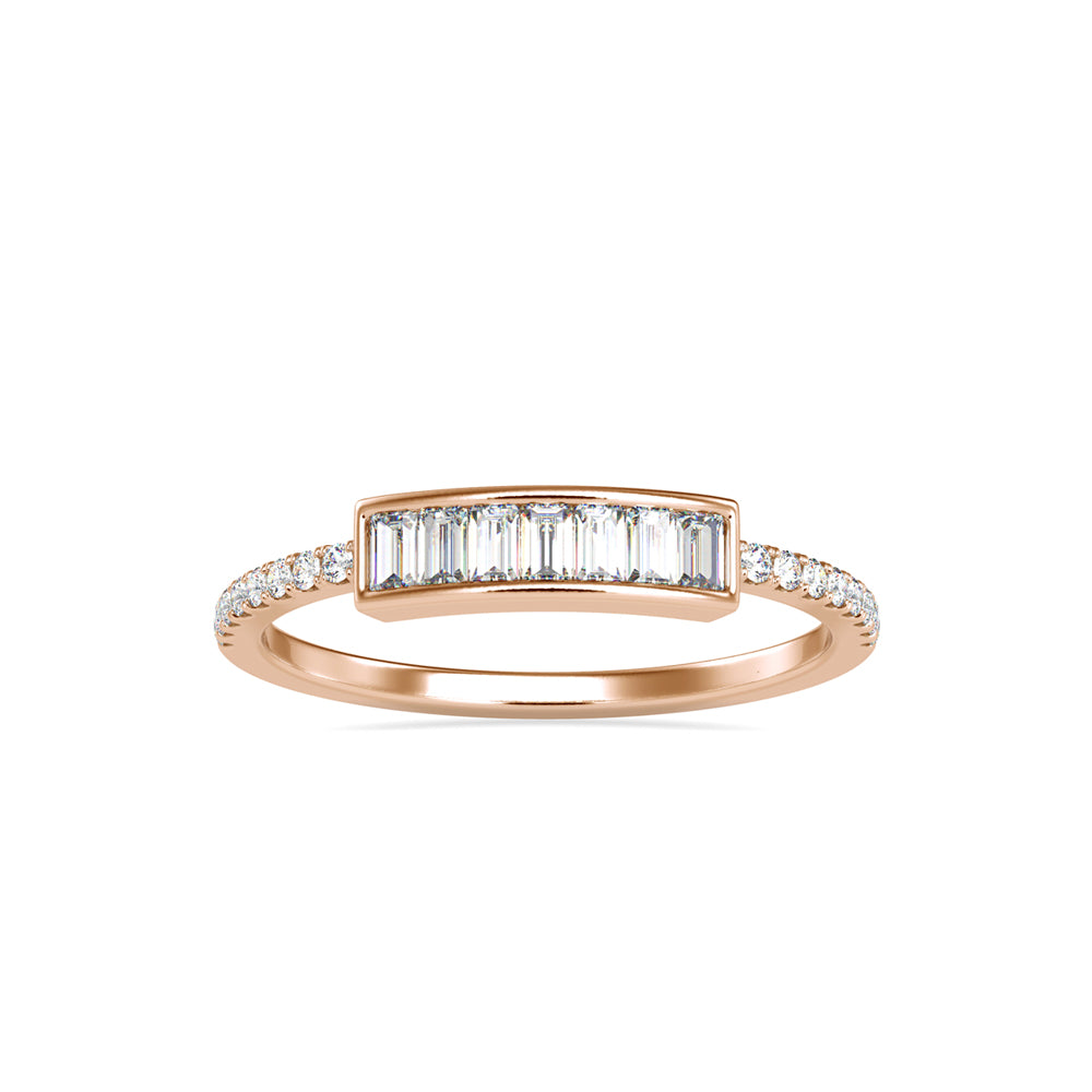 0.35Ct Baguette Cut Channel Set Lab-Grown Diamond Gold Ring