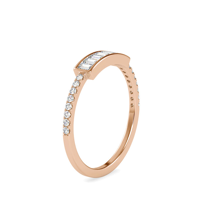 0.35Ct Baguette Cut Channel Set Lab-Grown Diamond Gold Ring