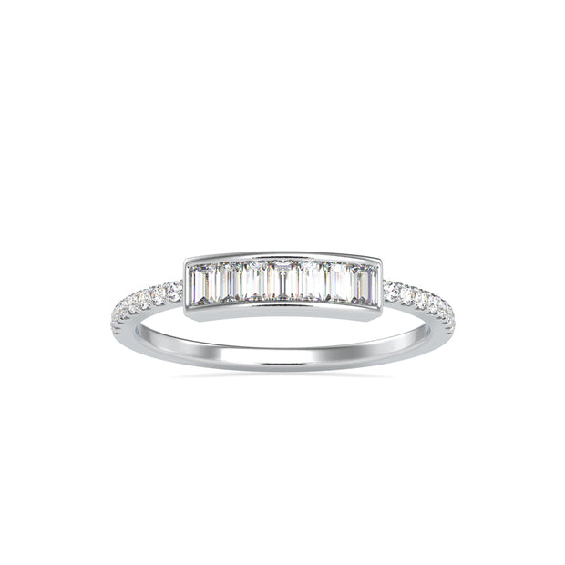 0.35Ct Baguette Cut Channel Set Lab-Grown Diamond Gold Ring