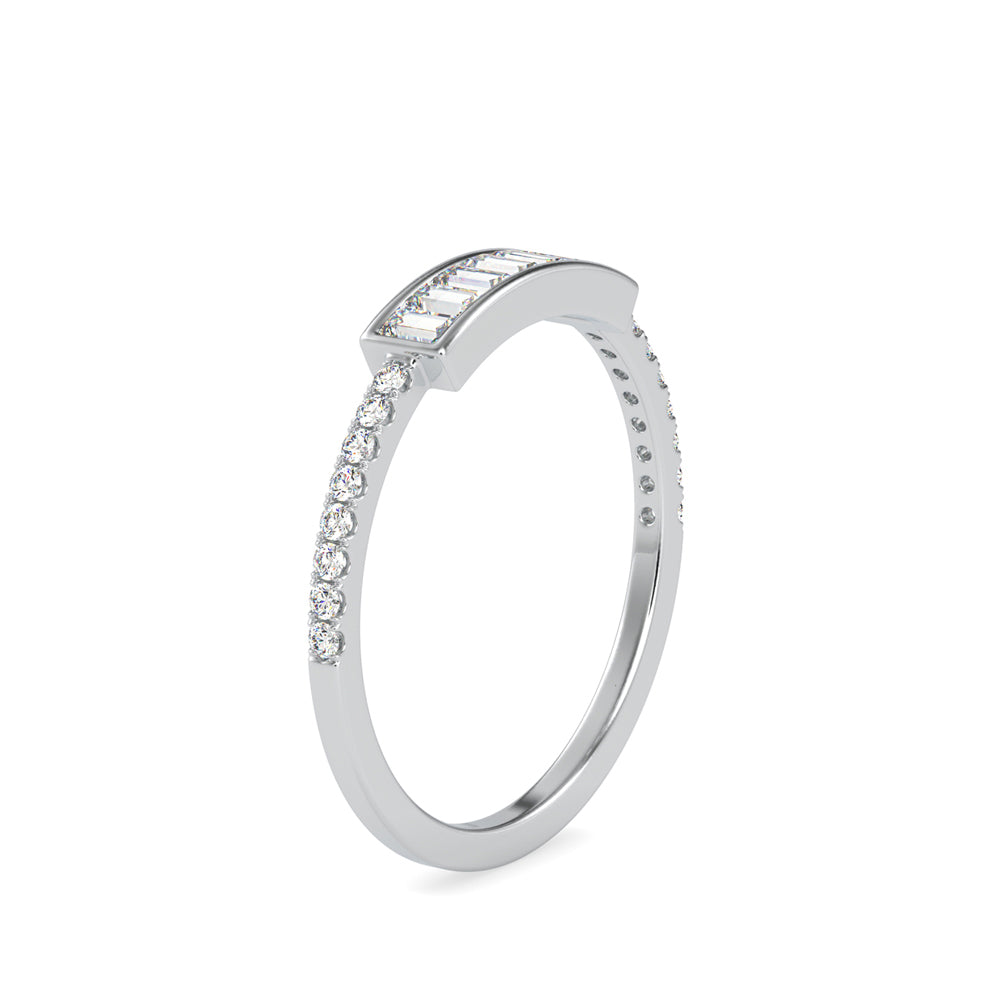 0.35Ct Baguette Cut Channel Set Lab-Grown Diamond Gold Ring