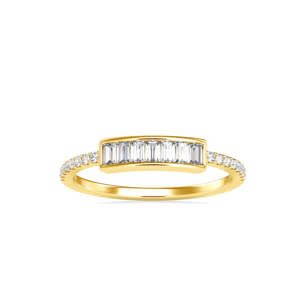 0.35Ct Baguette Cut Channel Set Lab-Grown Diamond Gold Ring