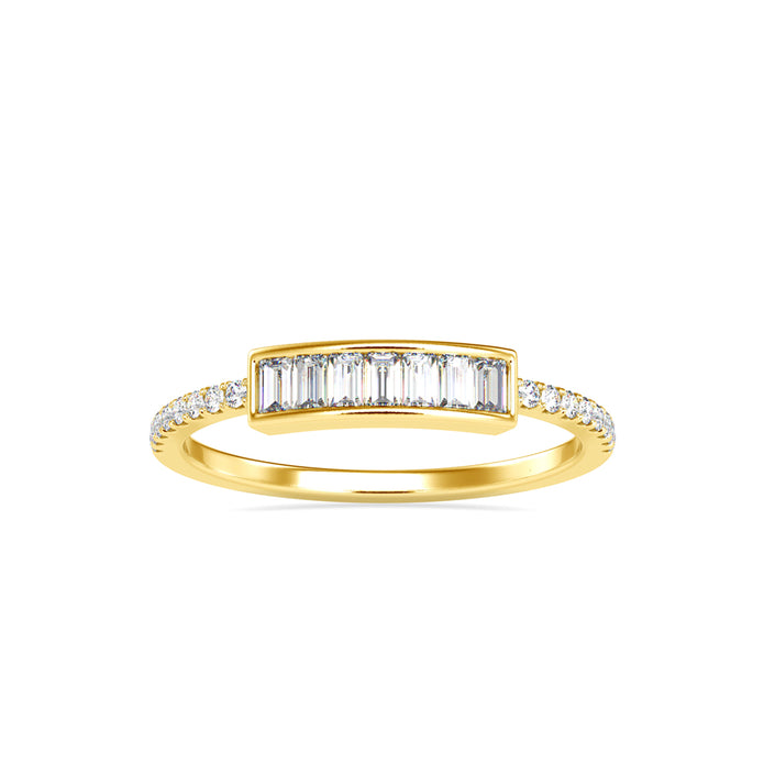 0.35Ct Baguette Cut Channel Set Lab-Grown Diamond Gold Ring