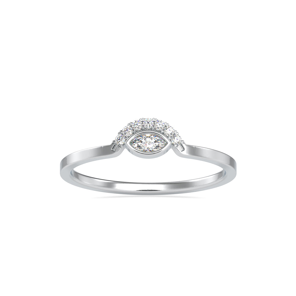 0.09Ct Marquise Half Halo Lab-Grown Diamond Gold Ring