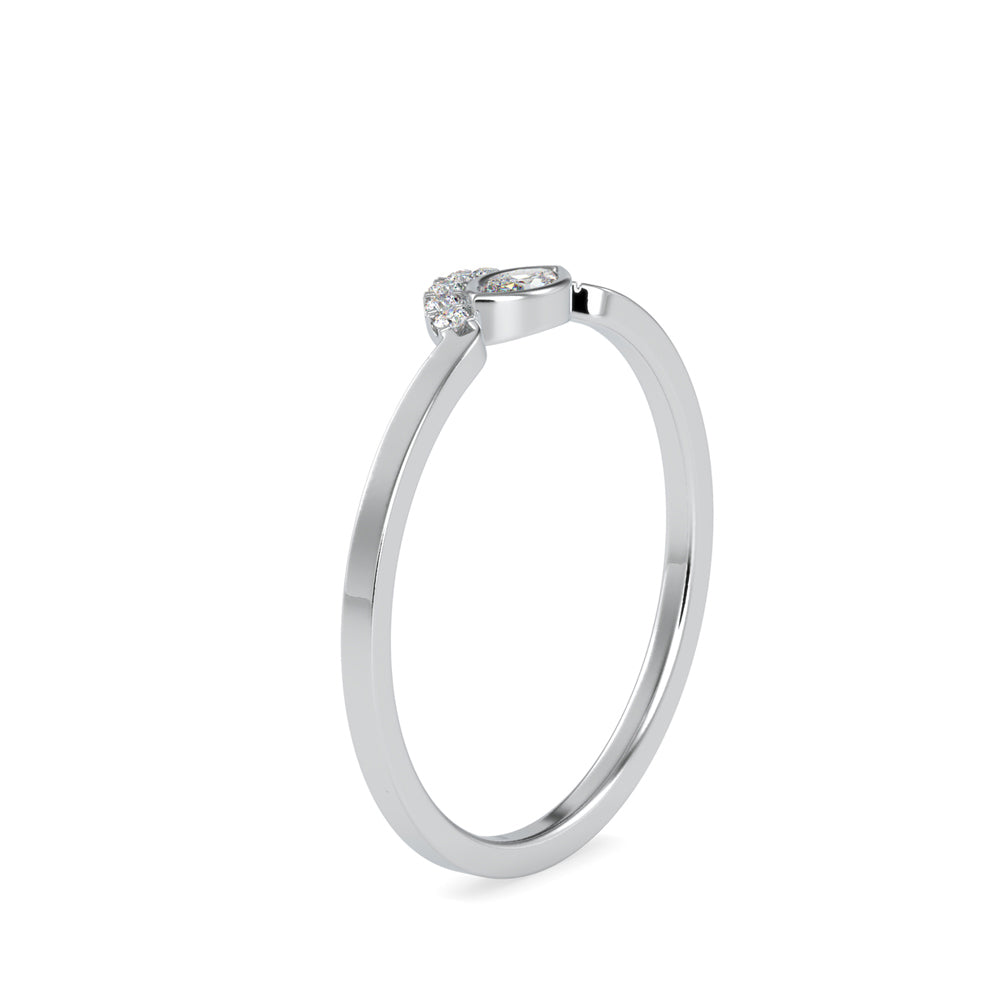 0.09Ct Marquise Half Halo Lab-Grown Diamond Gold Ring