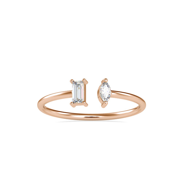 0.16Ct Open Style Two Stone Lab-Grown Diamond Gold Ring