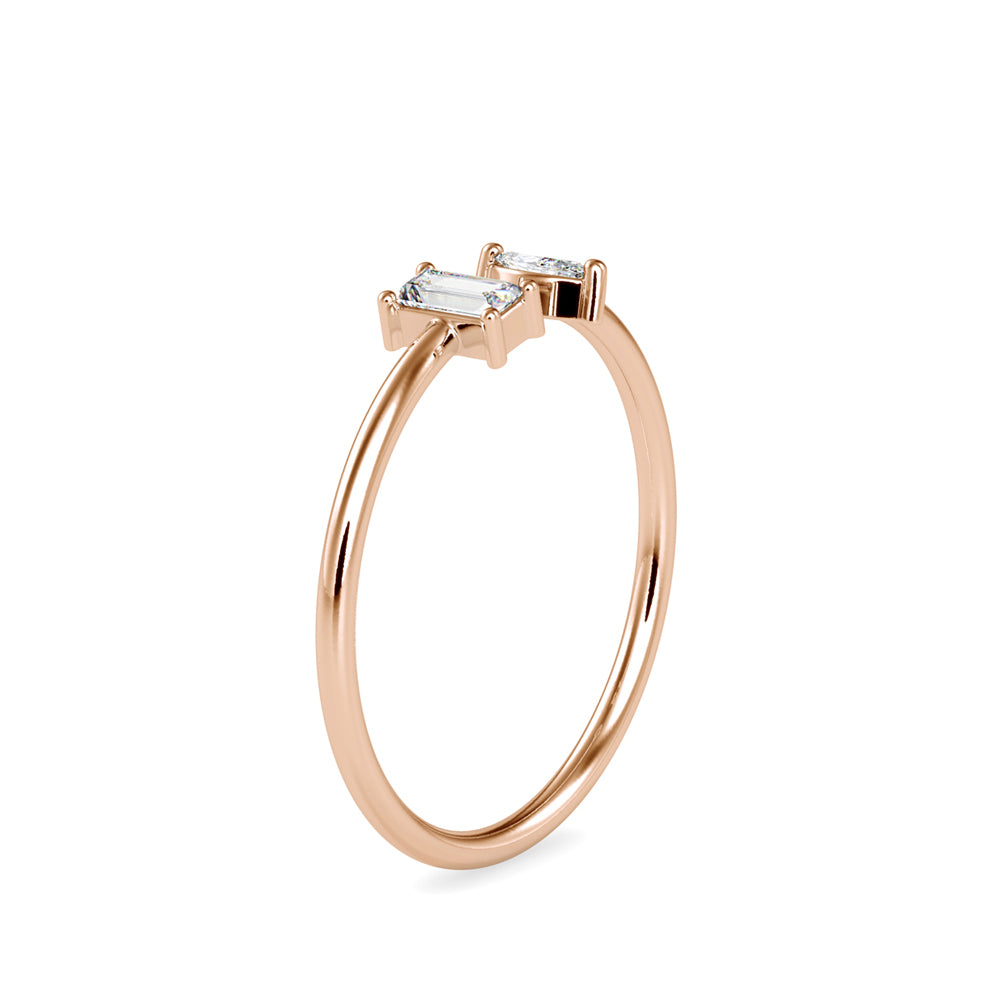 0.16Ct Open Style Two Stone Lab-Grown Diamond Gold Ring