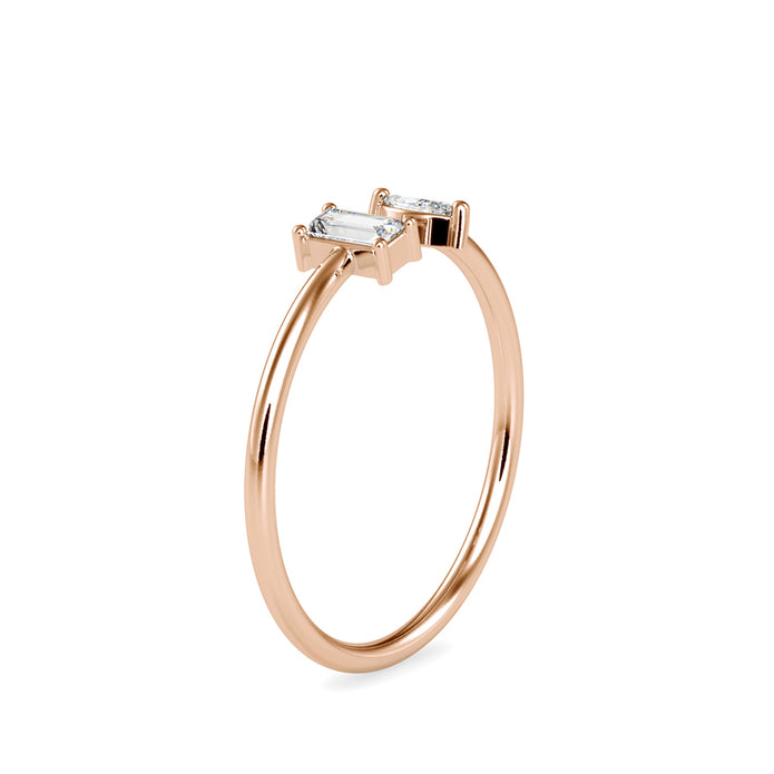 0.16Ct Open Style Two Stone Lab-Grown Diamond Gold Ring